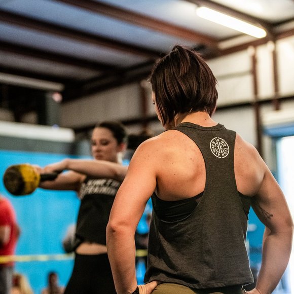 Kinetik Training Crop Racer Tank (Navy) - Picture 2 of 2